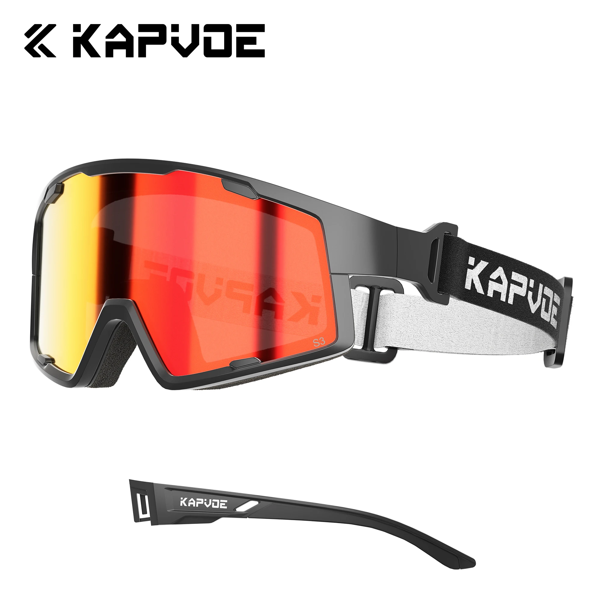 Kapvoe Skiing Eyewear for Men Goggles Anti-Fog Lenses UV400 Protection Women Ski Goggles Snow Sunglasses Sports Eyewear 2026