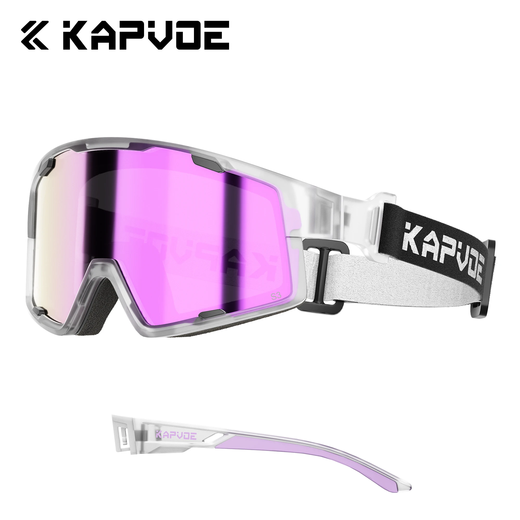 Kapvoe Skiing Eyewear for Men Goggles Anti-Fog Lenses UV400 Protection Women Ski Goggles Snow Sunglasses Sports Eyewear 2026