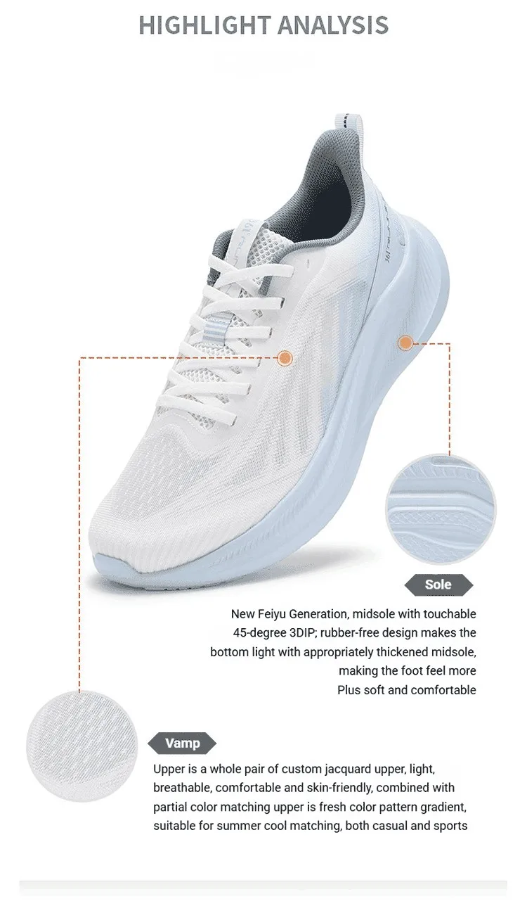 361 Degrees AirFeather 5.0 Men Running Shoes Wear-resistant Elastic Sole Lightweight Breathable Comfortable Sneakers 672612217