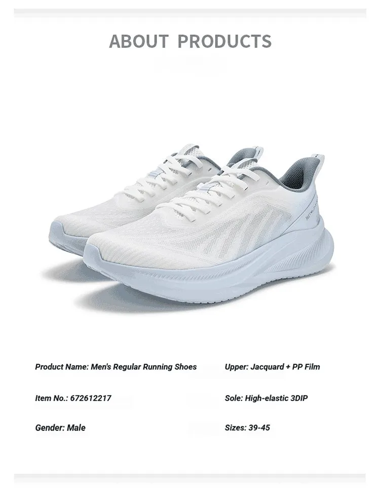 361 Degrees AirFeather 5.0 Men Running Shoes Wear-resistant Elastic Sole Lightweight Breathable Comfortable Sneakers 672612217