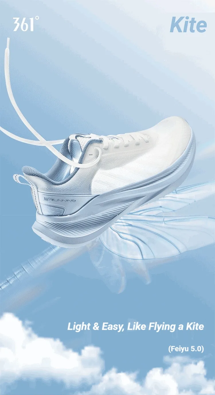 361 Degrees AirFeather 5.0 Men Running Shoes Wear-resistant Elastic Sole Lightweight Breathable Comfortable Sneakers 672612217