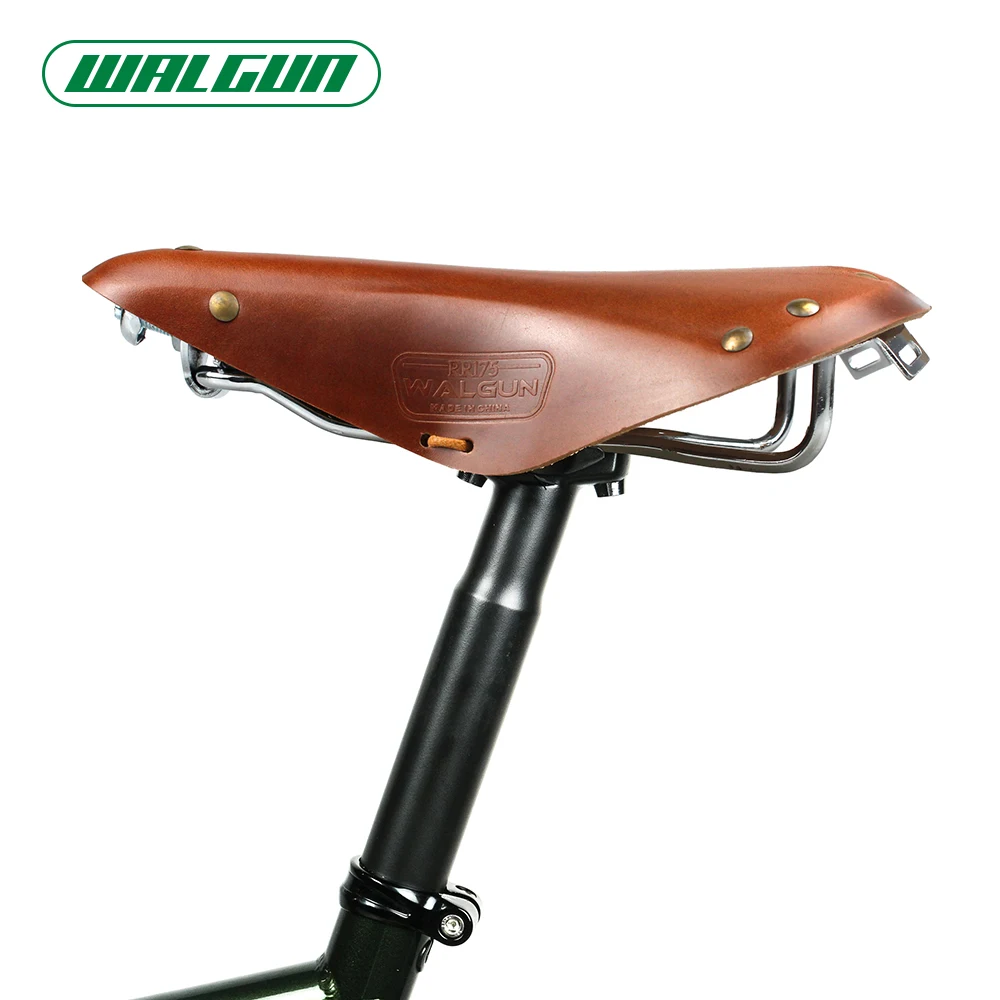 WALGUN Bicycle Saddle Handcrafted Vintage Leather Saddles Combining Comfort and Aesthetics Essential Accessories for Cycling