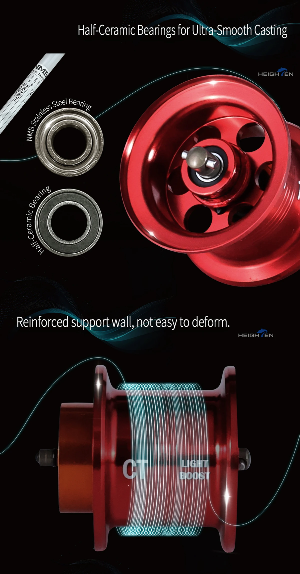 HEIGHTEN Spool For DAIWA STEEZ CT/SV Dual Mode Long Cast Micro Baitcasting Reel Replacement Spool