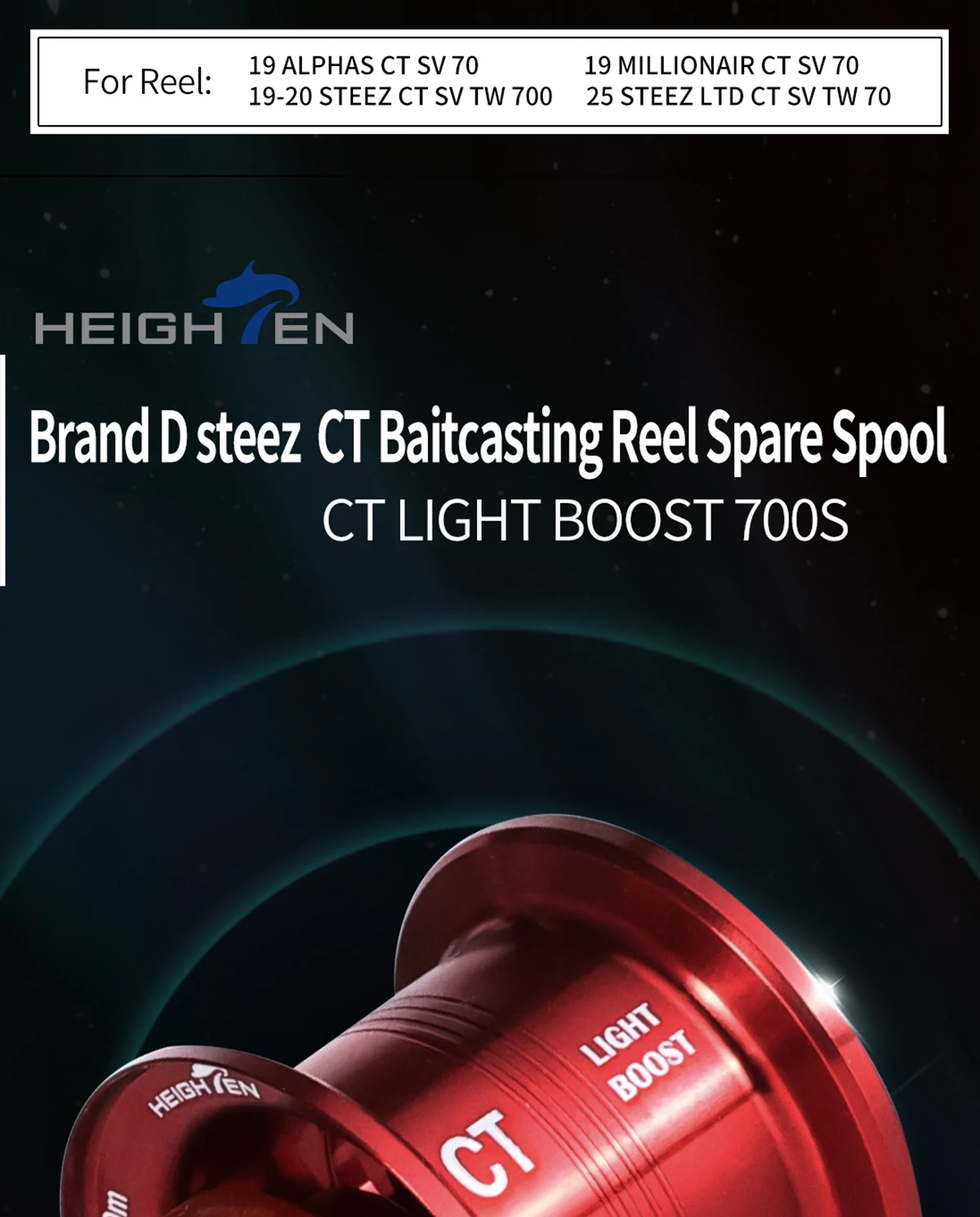 HEIGHTEN Spool For DAIWA STEEZ CT/SV Dual Mode Long Cast Micro Baitcasting Reel Replacement Spool