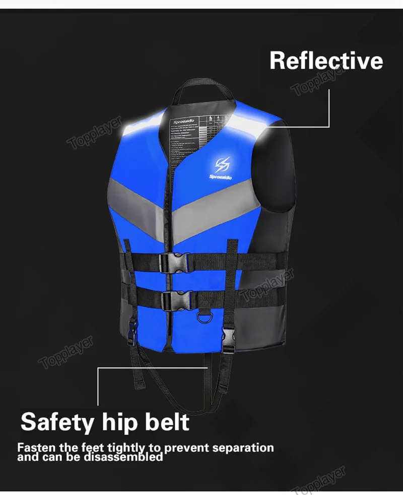 Life Jacket For Adult Super Buoyancy Surf Vest Water Sports Kayak Motorboat Drifting Jet Ski Reflection Lifeguard Life Vest