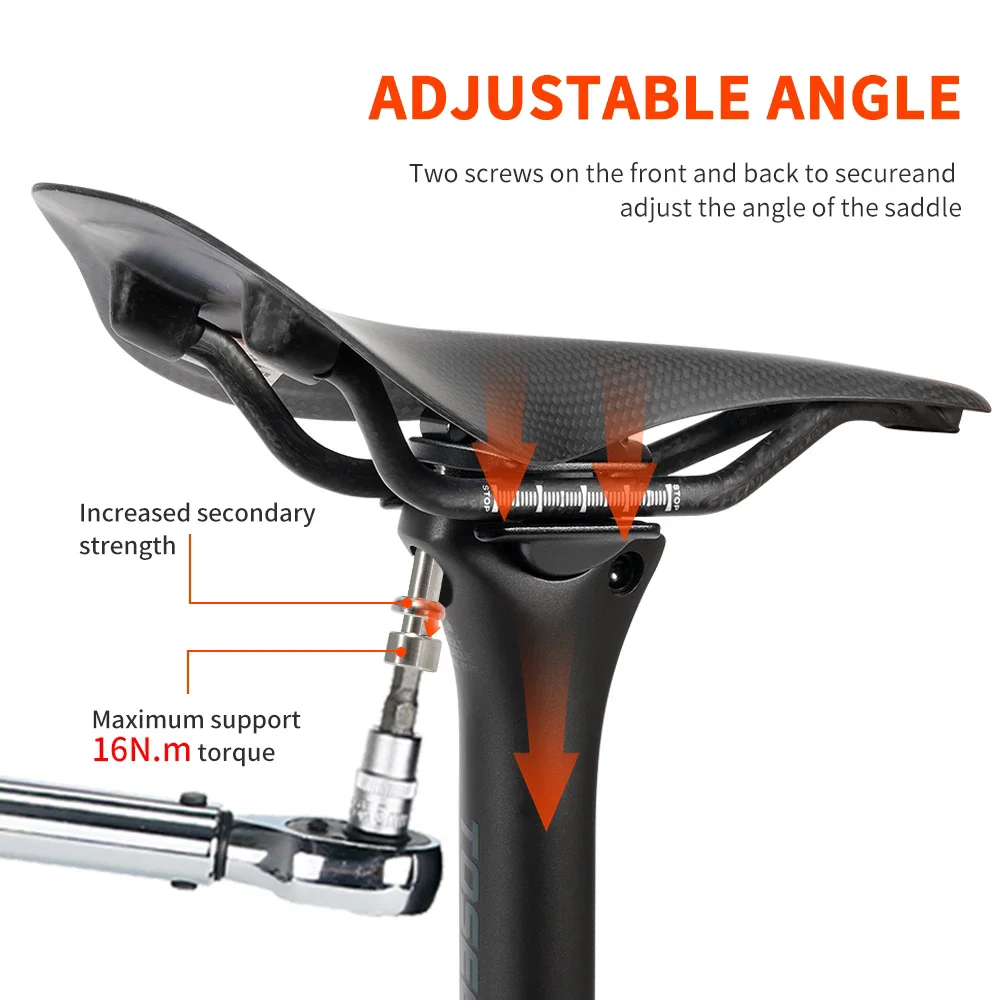 TOSEEK C70 T800 Carbon Fibre Seatpost Bike Seat Post MTB Road Bicycle Seat Tube Parts 27.2/31.6*350/400mm Titanium Screws