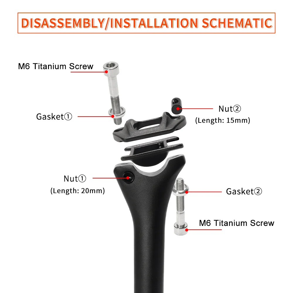 TOSEEK C70 T800 Carbon Fibre Seatpost Bike Seat Post MTB Road Bicycle Seat Tube Parts 27.2/31.6*350/400mm Titanium Screws