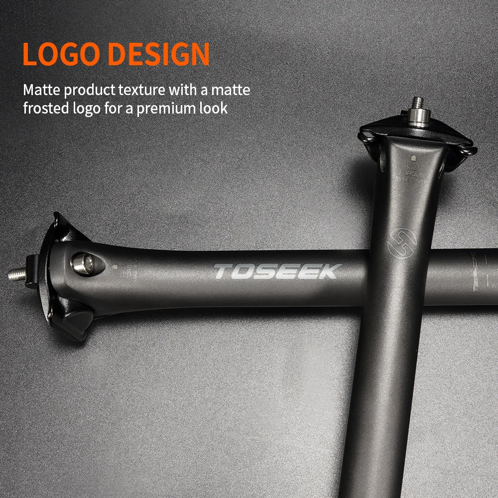 TOSEEK C70 T800 Carbon Fibre Seatpost Bike Seat Post MTB Road Bicycle Seat Tube Parts 27.2/31.6*350/400mm Titanium Screws