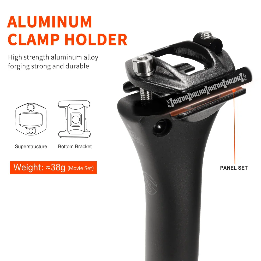 TOSEEK C70 T800 Carbon Fibre Seatpost Bike Seat Post MTB Road Bicycle Seat Tube Parts 27.2/31.6*350/400mm Titanium Screws
