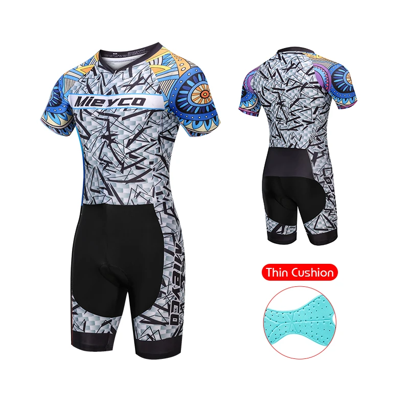 Men’s Triathlon Suit Breathable & Padded Tri Suit for Bike Run Race Day Gear for Triathletes Short Sleeve Gym Set