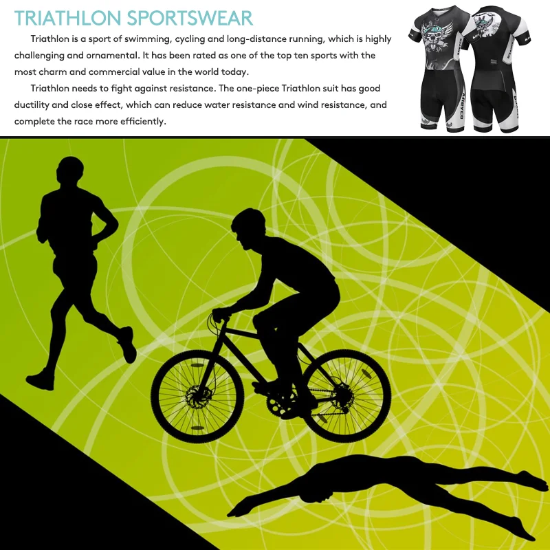 Men’s Triathlon Suit Breathable & Padded Tri Suit for Bike Run Race Day Gear for Triathletes Short Sleeve Gym Set