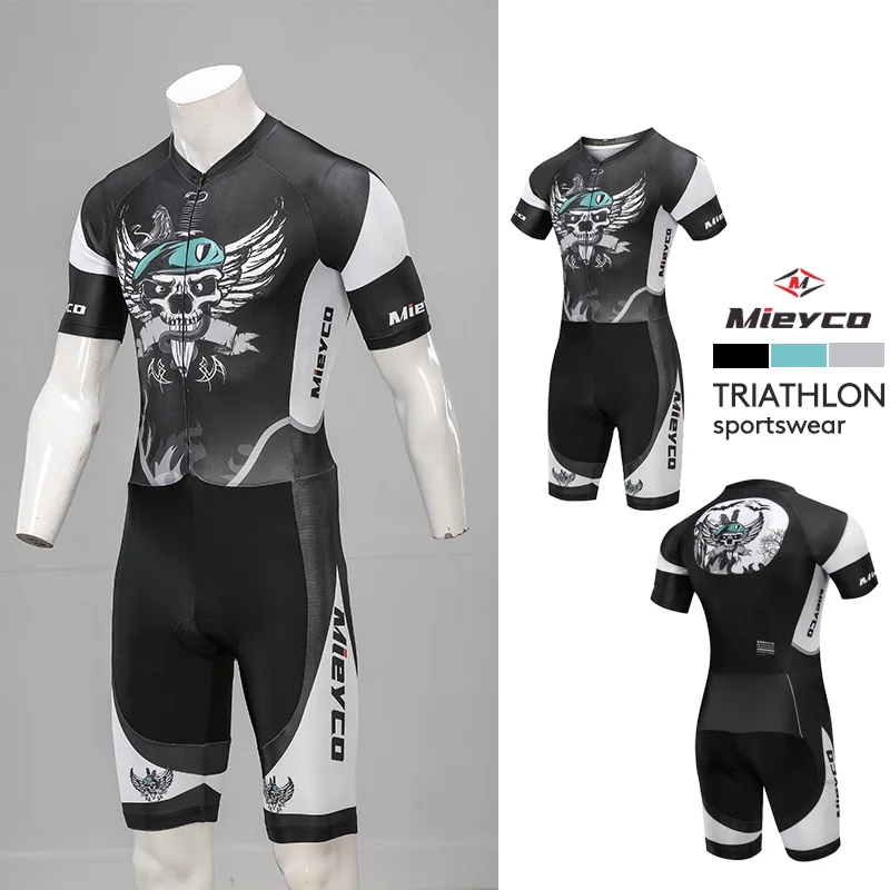 Men’s Triathlon Suit Breathable & Padded Tri Suit for Bike Run Race Day Gear for Triathletes Short Sleeve Gym Set