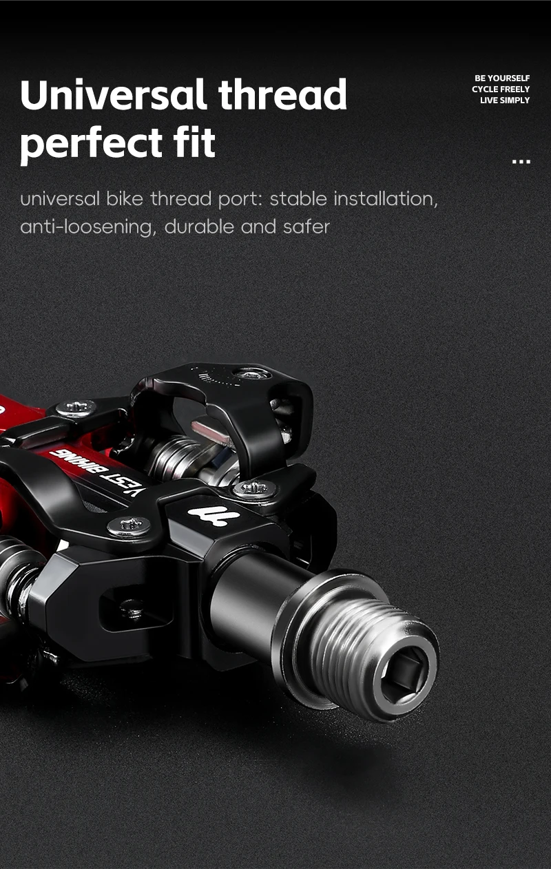 WEST BIKING 3 Bearing Bicycle Lock Pedal Waterproof Aluminum Alloy Clipless Bike Pedals SPD System Professional Cycling Pedal