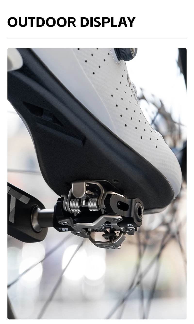WEST BIKING 3 Bearing Bicycle Lock Pedal Waterproof Aluminum Alloy Clipless Bike Pedals SPD System Professional Cycling Pedal