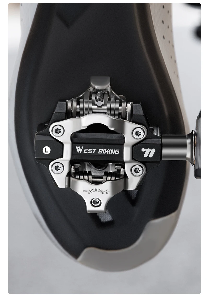 WEST BIKING 3 Bearing Bicycle Lock Pedal Waterproof Aluminum Alloy Clipless Bike Pedals SPD System Professional Cycling Pedal