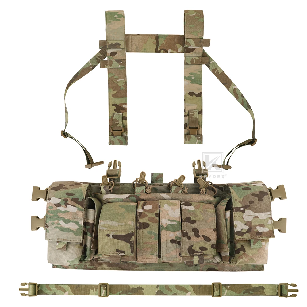 KRYDEX 500D Tactical Chest Rig UW Gen IV Low Profile Rigs Carrier With GP Pouch Multifunction Pockets H Harness