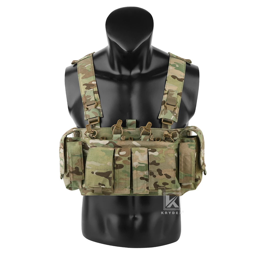 KRYDEX 500D Tactical Chest Rig UW Gen IV Low Profile Rigs Carrier With GP Pouch Multifunction Pockets H Harness
