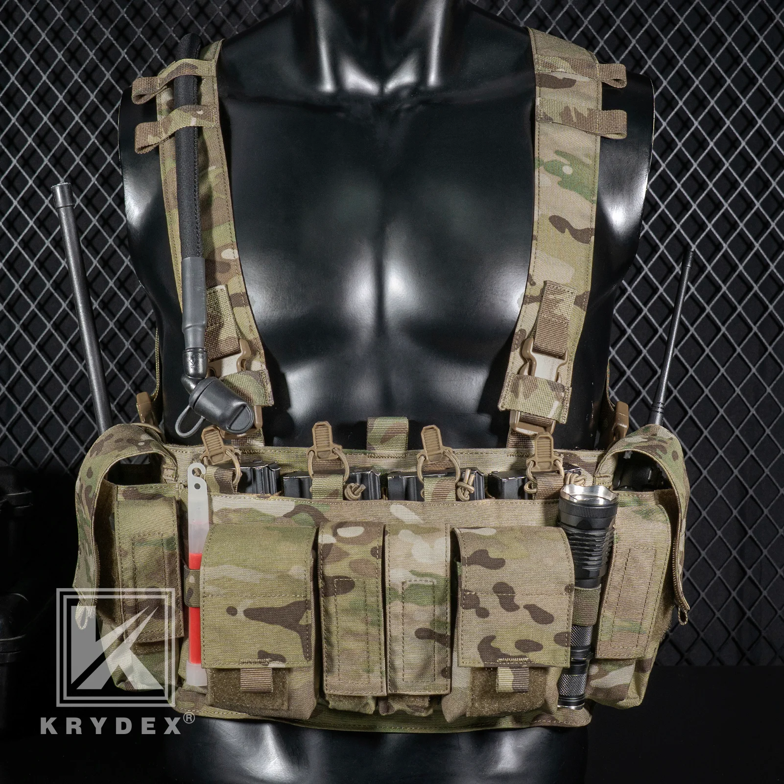 KRYDEX 500D Tactical Chest Rig UW Gen IV Low Profile Rigs Carrier With GP Pouch Multifunction Pockets H Harness