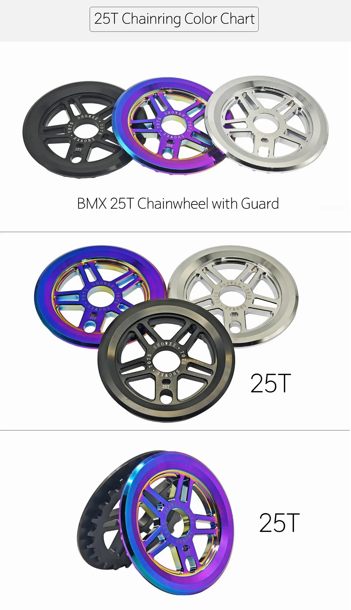 BMX Sprocket 1/2"*1/8" 25/28T Lightweight Aluminum Alloy 7075 CNC Bicycle Chainwheel Racing Performance Bike Chainring BMX Parts
