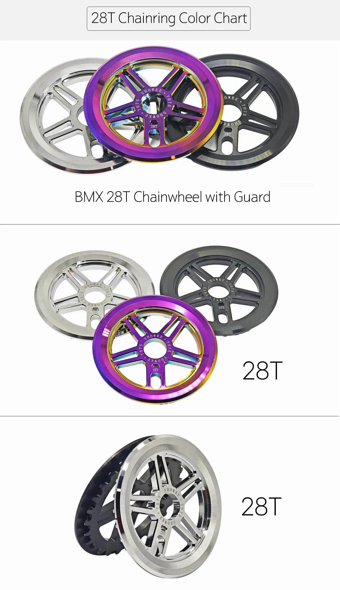 BMX Sprocket 1/2"*1/8" 25/28T Lightweight Aluminum Alloy 7075 CNC Bicycle Chainwheel Racing Performance Bike Chainring BMX Parts