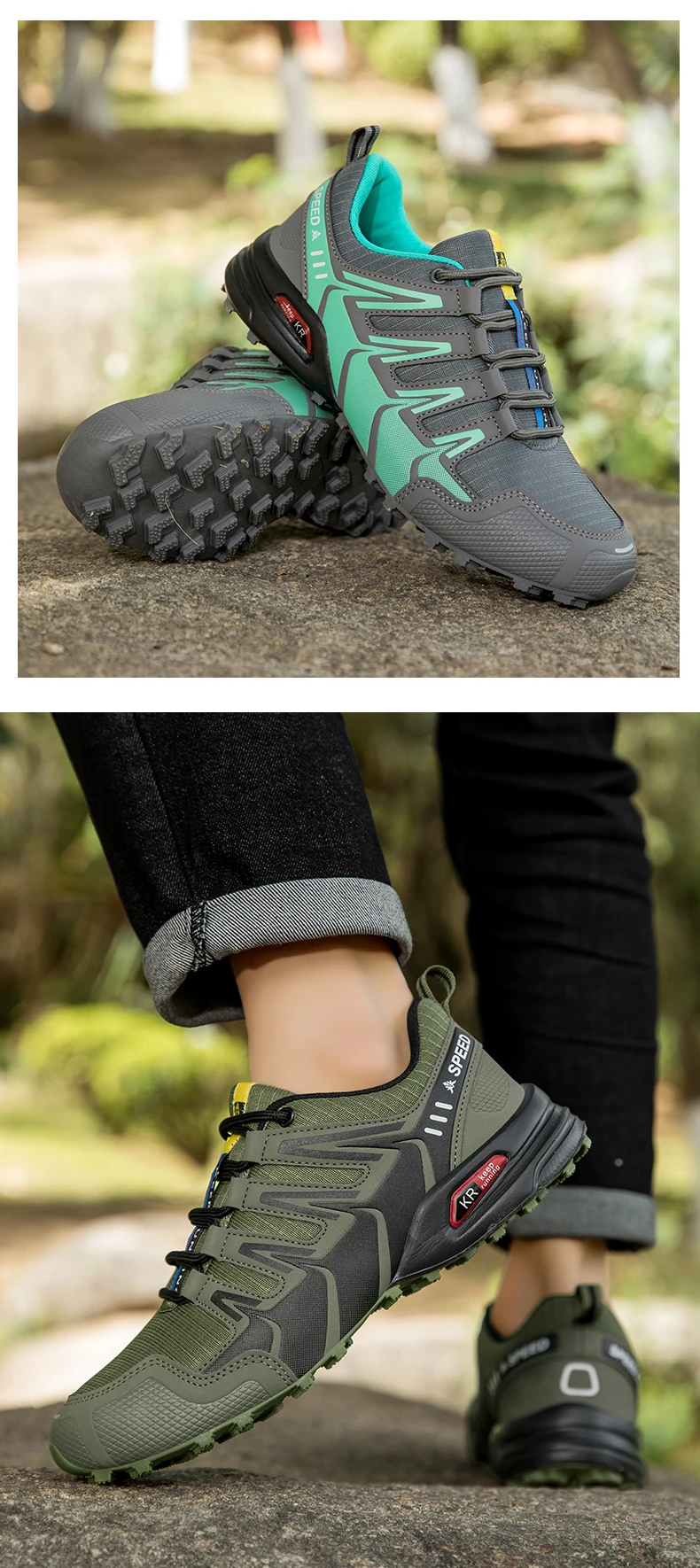 Men's Hiking Shoes All-terrain Outdoor Sports Shoes Breathable Wear-resistant Mesh Non-slip Hiking Shoes Outdoor Cycling Shoes