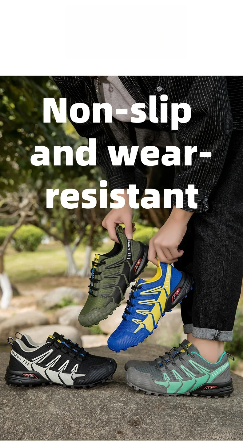 Men's Hiking Shoes All-terrain Outdoor Sports Shoes Breathable Wear-resistant Mesh Non-slip Hiking Shoes Outdoor Cycling Shoes