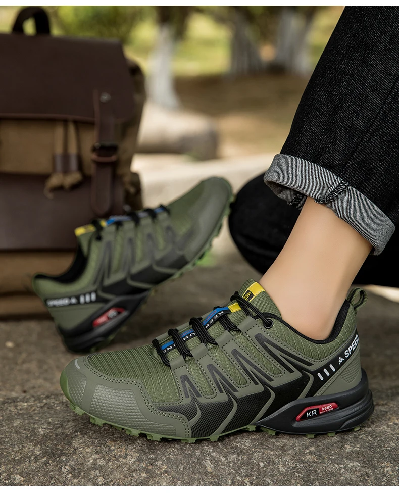 Men's Hiking Shoes All-terrain Outdoor Sports Shoes Breathable Wear-resistant Mesh Non-slip Hiking Shoes Outdoor Cycling Shoes