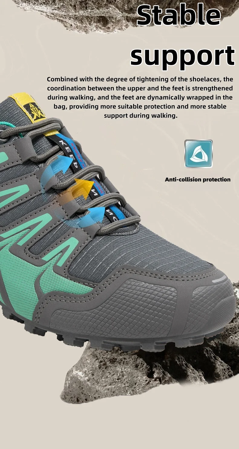 Men's Hiking Shoes All-terrain Outdoor Sports Shoes Breathable Wear-resistant Mesh Non-slip Hiking Shoes Outdoor Cycling Shoes