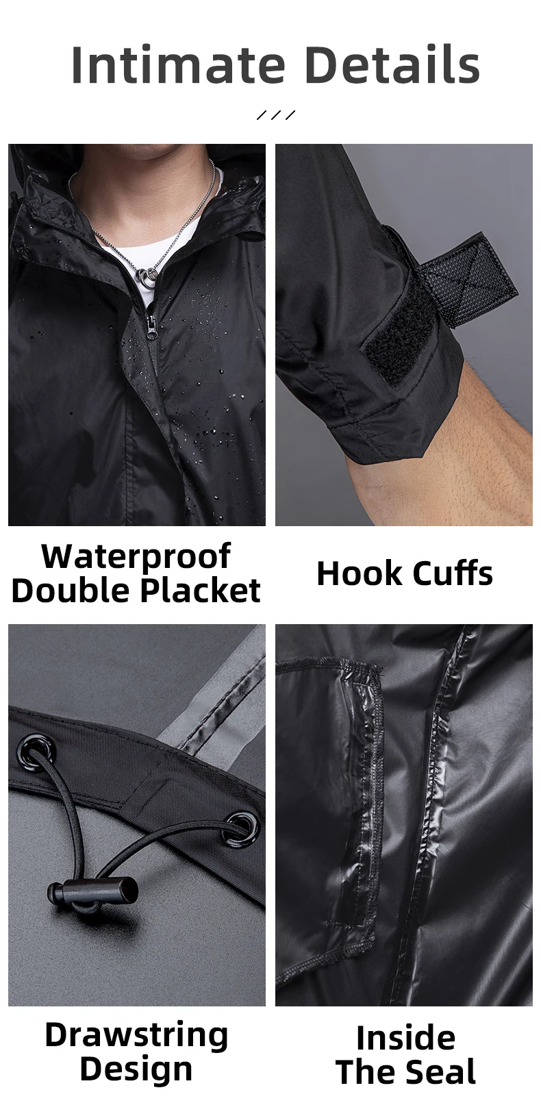 ROCKBROS Waterproof Cycling Rain Coat Men Breathable Windproof Reflective Hooded Raincoat Outdoor Sport Windbreaker Jacket