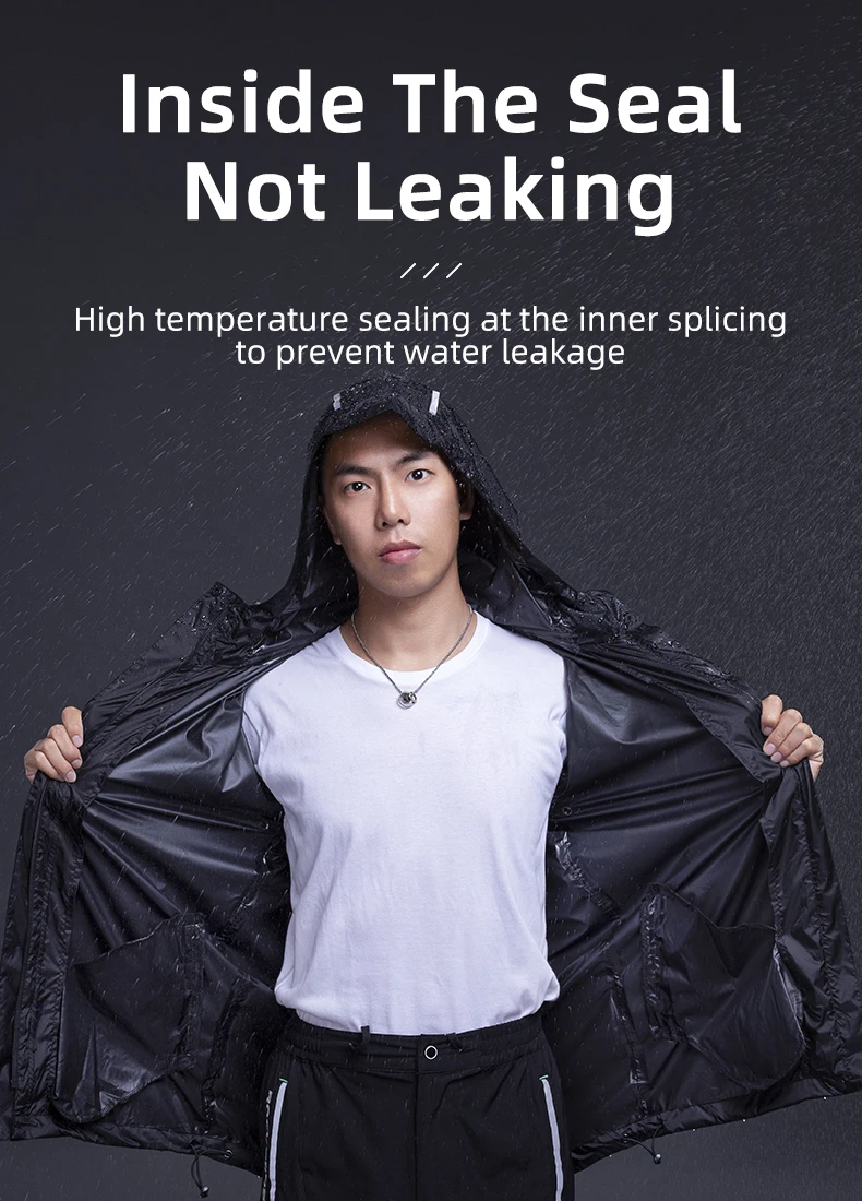 ROCKBROS Waterproof Cycling Rain Coat Men Breathable Windproof Reflective Hooded Raincoat Outdoor Sport Windbreaker Jacket