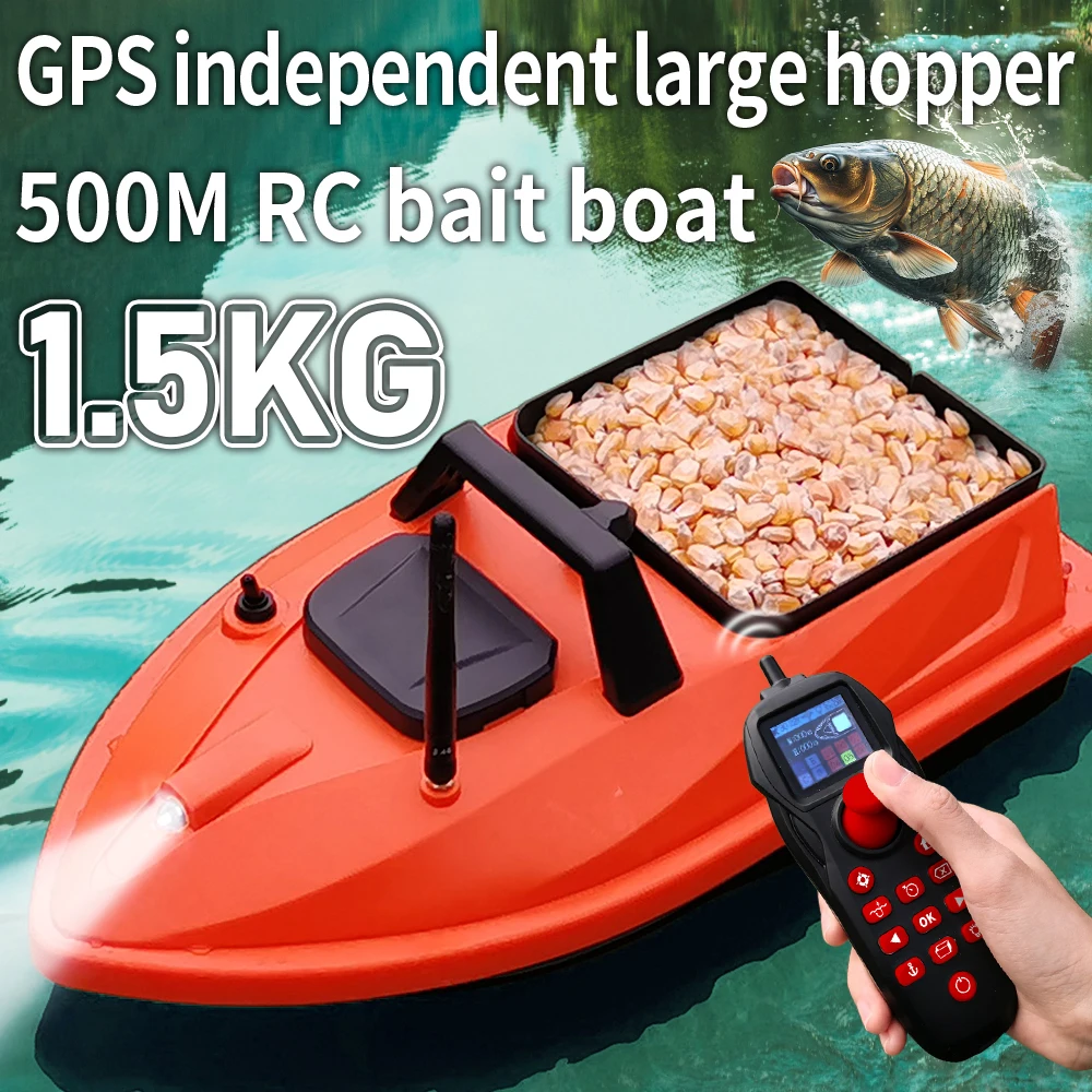MBLN Mini GPS Bait Boat – 24 Waypoints, Beidou/GPS Navigation, Auto Return, Cruise Control, Quiet Dual Motor, Water Temp Sensor