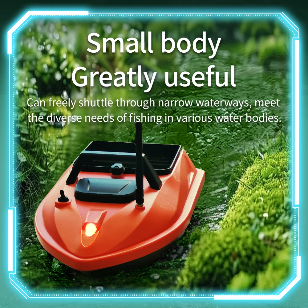 MBLN Mini GPS Bait Boat – 24 Waypoints, Beidou/GPS Navigation, Auto Return, Cruise Control, Quiet Dual Motor, Water Temp Sensor