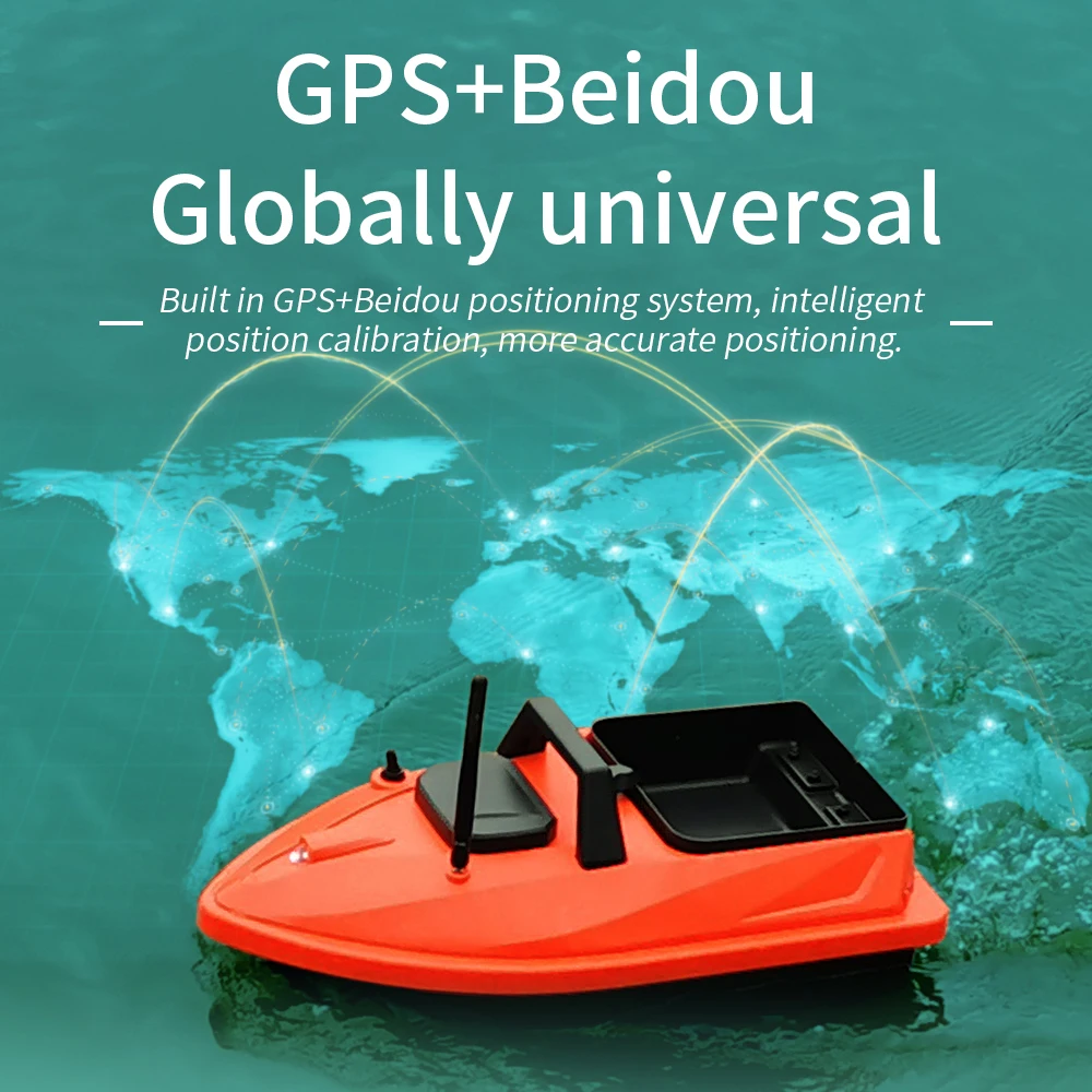 MBLN Mini GPS Bait Boat – 24 Waypoints, Beidou/GPS Navigation, Auto Return, Cruise Control, Quiet Dual Motor, Water Temp Sensor
