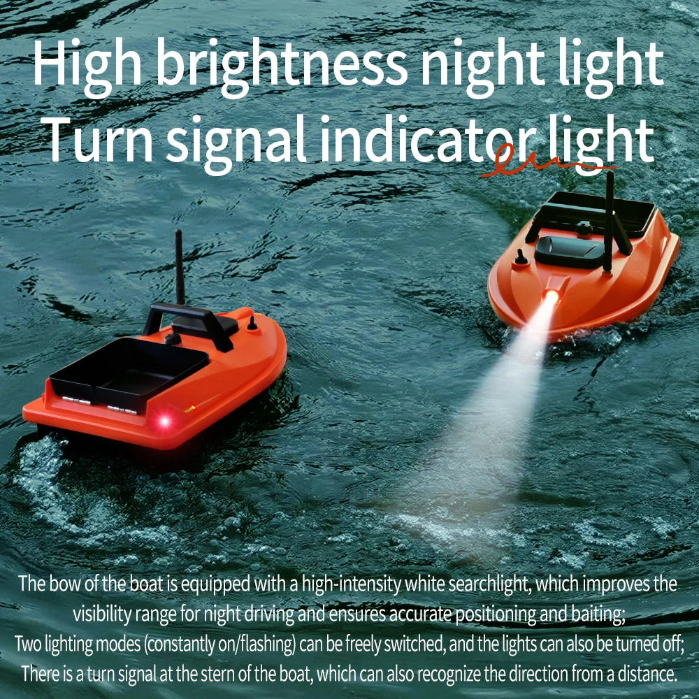 MBLN Mini GPS Bait Boat – 24 Waypoints, Beidou/GPS Navigation, Auto Return, Cruise Control, Quiet Dual Motor, Water Temp Sensor