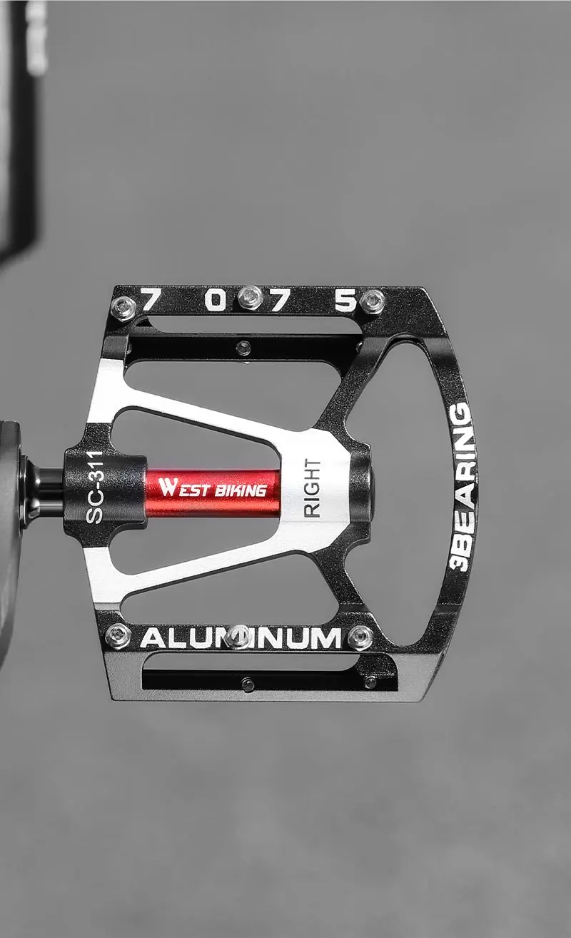 WEST BIKING Ultralight Cycling Pedals 3 Bearing MTB Road Bike 7075 Aluminum Alloy Non-slip Flat Pedal Multicolor Cycling Parts