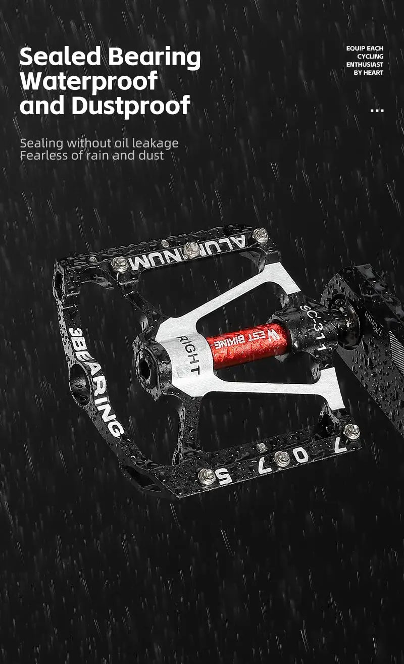 WEST BIKING Ultralight Cycling Pedals 3 Bearing MTB Road Bike 7075 Aluminum Alloy Non-slip Flat Pedal Multicolor Cycling Parts