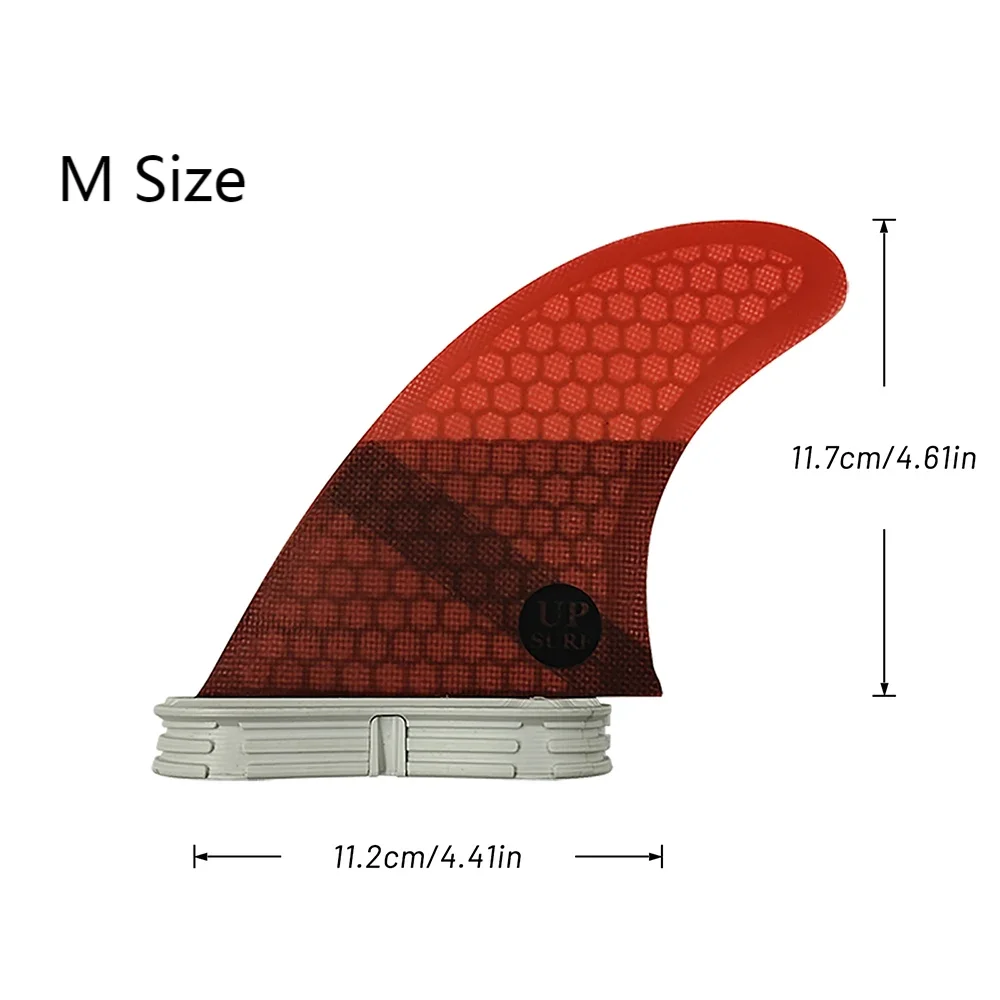 UPSURF FCS 2 Fin Tri Fin Set | Double Tabs 2 G3/G5 Size Honeycomb Carbon Fins in 4 Colors | For Shortboard Performance
