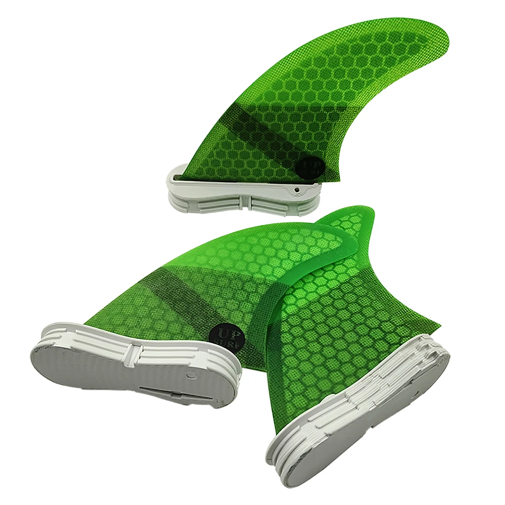 UPSURF FCS 2 Fin Tri Fin Set | Double Tabs 2 G3/G5 Size Honeycomb Carbon Fins in 4 Colors | For Shortboard Performance