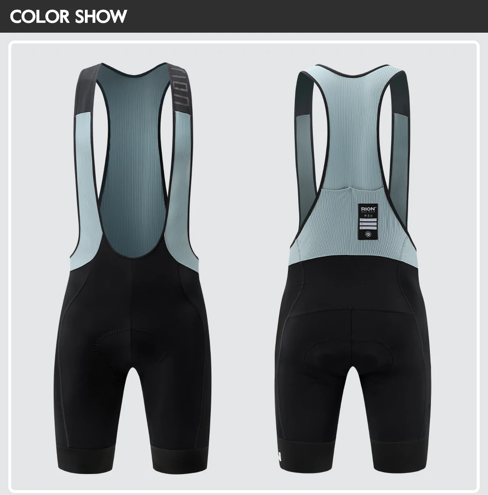 RION Men's Cycling Bib Shorts Mountain Bike MTB Padded Tights Bicycle Clothes Riding Bibs Dolomiti 8H Long Distance Breathable