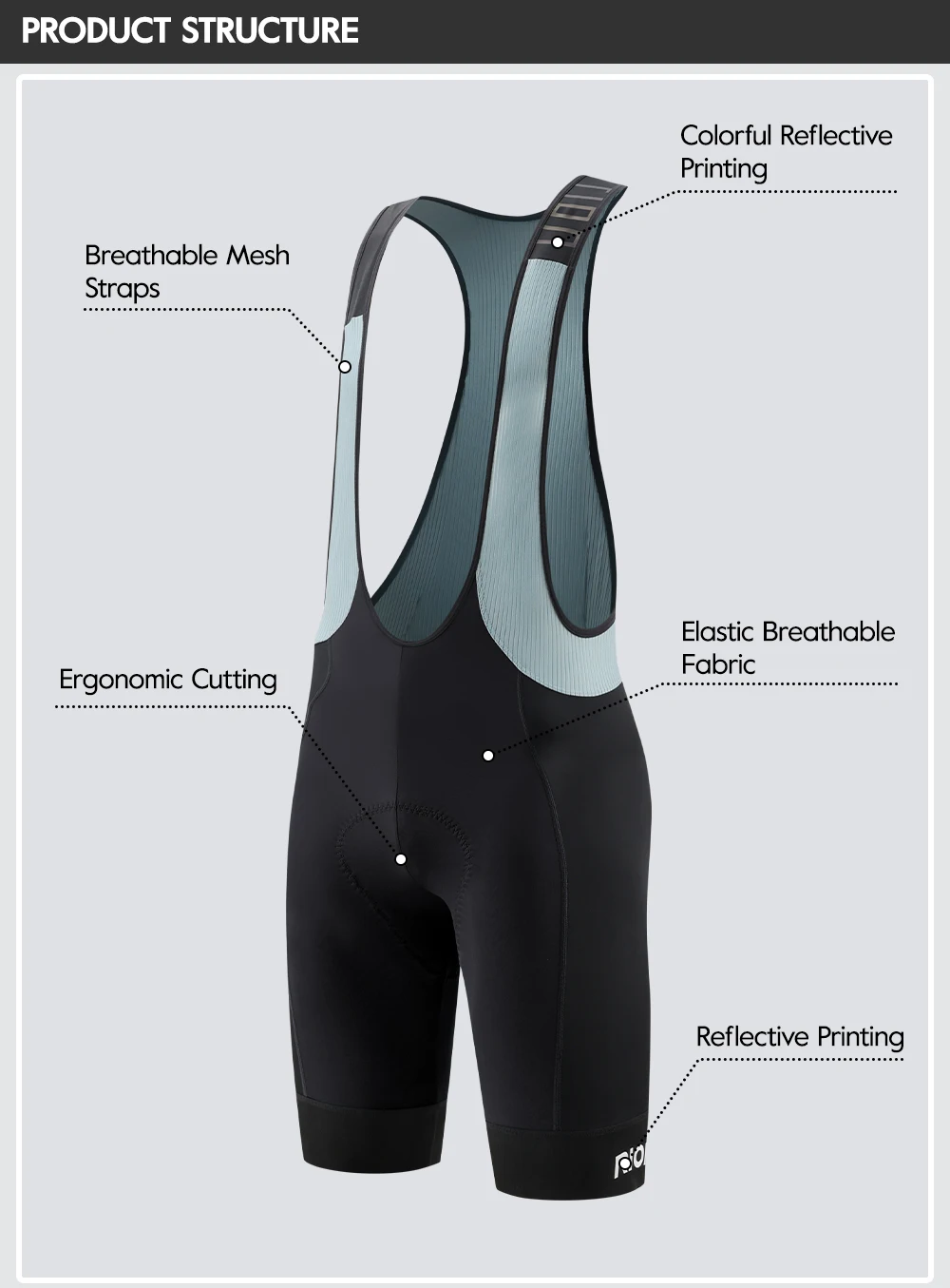 RION Men's Cycling Bib Shorts Mountain Bike MTB Padded Tights Bicycle Clothes Riding Bibs Dolomiti 8H Long Distance Breathable