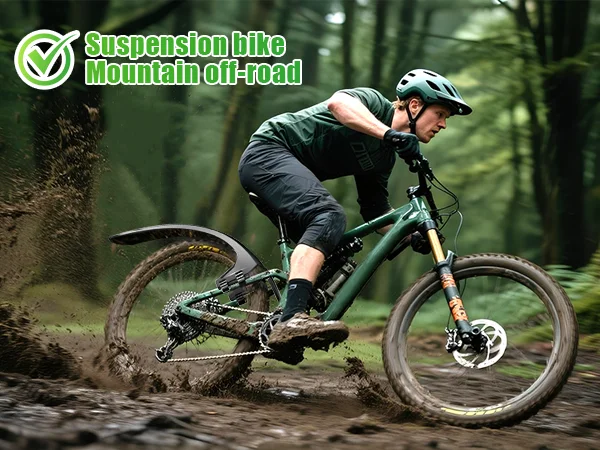 RBRL Bicycle Rear Fender Mudguard for 27.5 28 29 inch MTB Extended Widen Full Coverage E-Bike Mudguard with Quick Release Velcro
