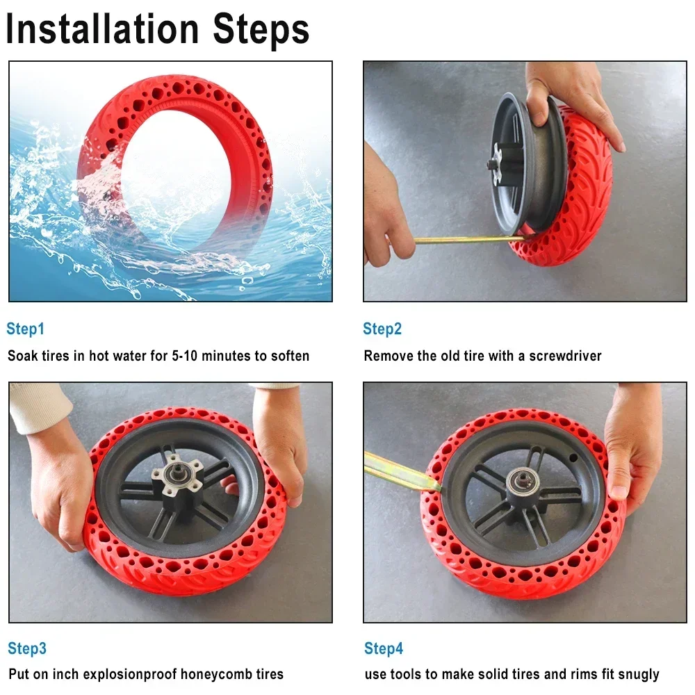 8.5x2.5 Off-road Solid Tire for Dualtron Mini Speedway Leger Scooter Accessories 8.5Inch Rubber Explosion Proof Tubeless Tyre