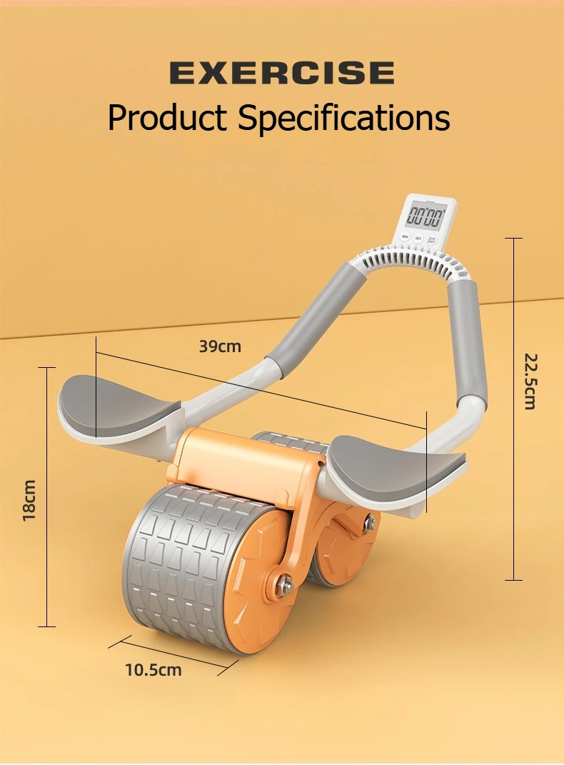 Dual Wheel Abdominal Exercise Roller Non-slip Stable Fitness Equipment Home Gym Belly Shaping Core Trainer For Beginners