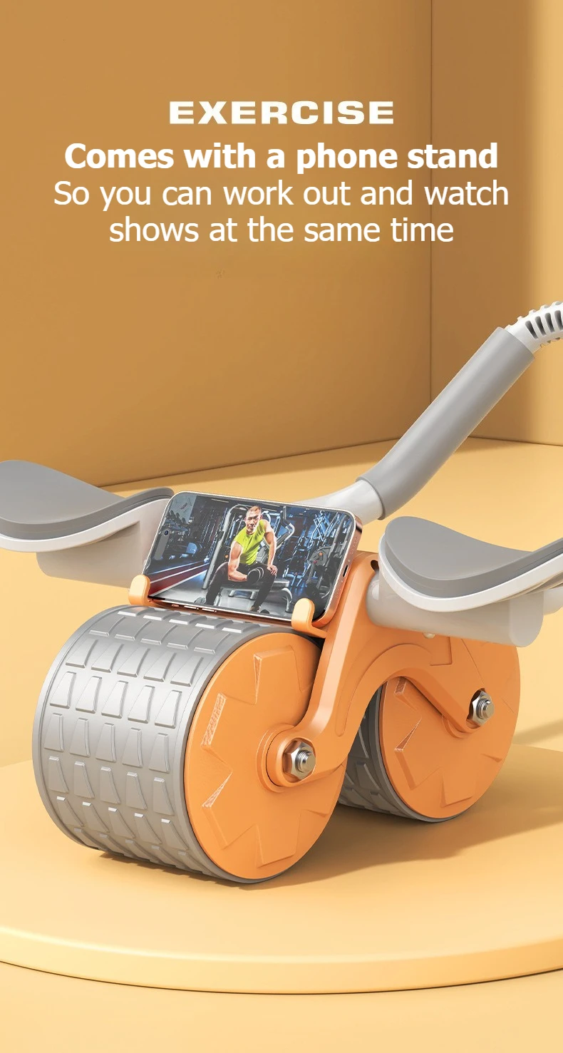 Dual Wheel Abdominal Exercise Roller Non-slip Stable Fitness Equipment Home Gym Belly Shaping Core Trainer For Beginners