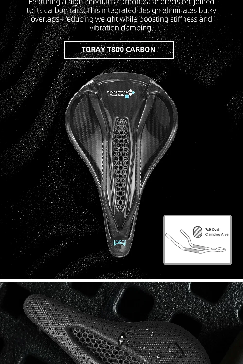 RYET Full Carbon 3D Printed Saddle 145/155mm 160-227g Oval 7x9mm Rails Superflow Cut-Out Ultralight Road MTB Gravel Triathlon XC