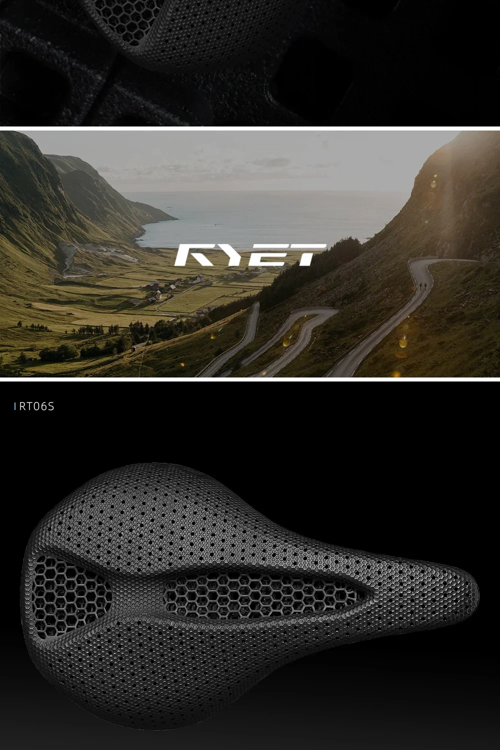RYET Full Carbon 3D Printed Saddle 145/155mm 160-227g Oval 7x9mm Rails Superflow Cut-Out Ultralight Road MTB Gravel Triathlon XC