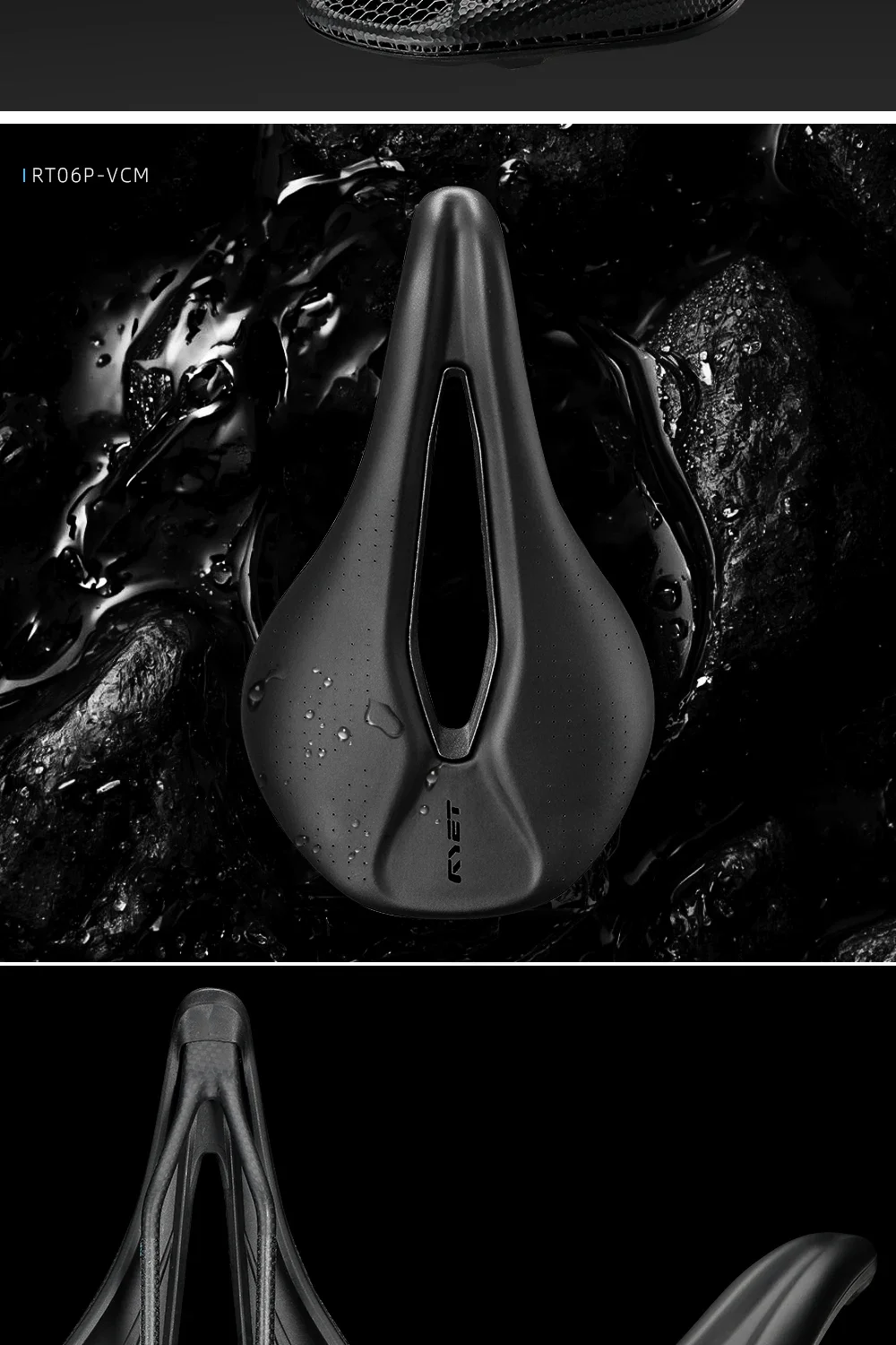 RYET Full Carbon 3D Printed Saddle 145/155mm 160-227g Oval 7x9mm Rails Superflow Cut-Out Ultralight Road MTB Gravel Triathlon XC