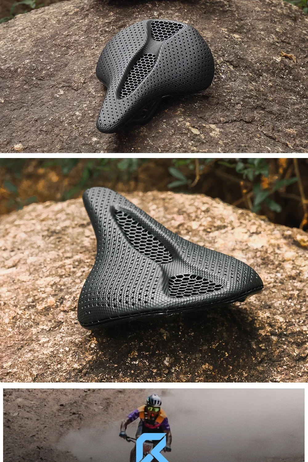 RYET Full Carbon 3D Printed Saddle 145/155mm 160-227g Oval 7x9mm Rails Superflow Cut-Out Ultralight Road MTB Gravel Triathlon XC