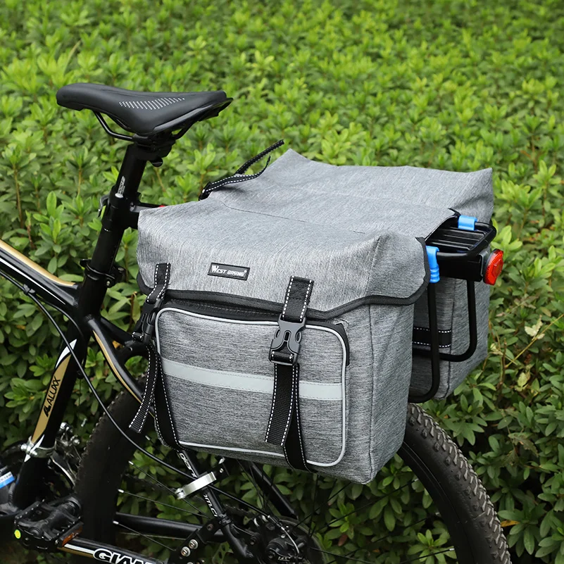 WEST BIKING Bicycle Rear Seat Bag 25L Large Capacity Outdoor Luggage Carrier Bags Cycling MTB Road Bike Trunk Double Pannier Bag