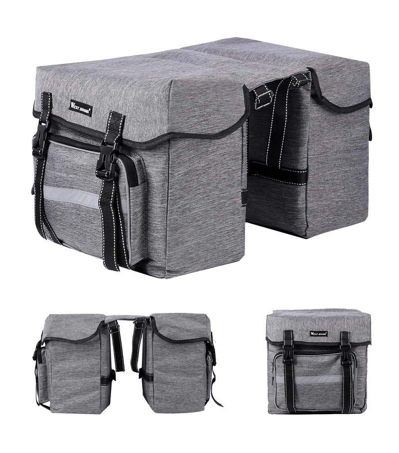 WEST BIKING Bicycle Rear Seat Bag 25L Large Capacity Outdoor Luggage Carrier Bags Cycling MTB Road Bike Trunk Double Pannier Bag